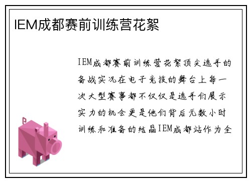 IEM成都赛前训练营花絮