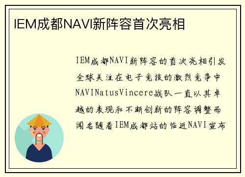 IEM成都NAVI新阵容首次亮相